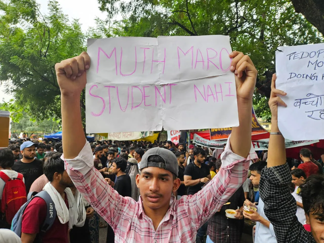 Student protest humour placard