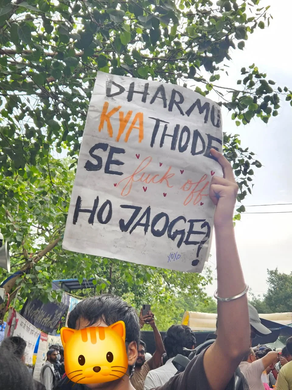 Explicit handwritten political slogan